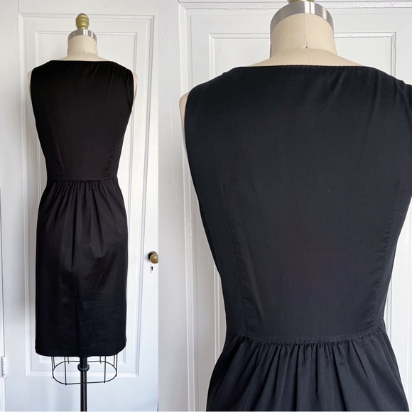 MOSCHINO Cheap & Chic • vintage black cotton dress bow sheath sleeveless retro - Picture 14 of 14